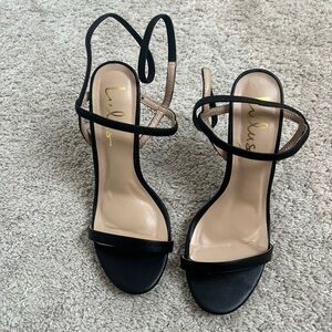 Lulu's Elegant Black Strappy Heels